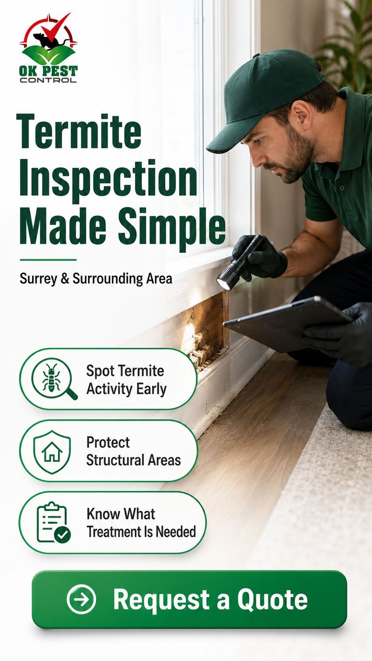 Termite inspection ad — pest control professional using thermal camera