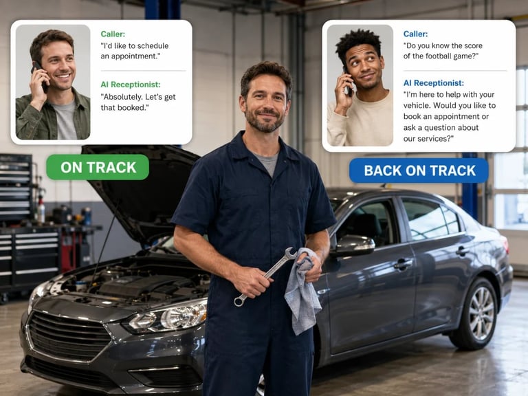 Blog image illustrating ai guides callers back on track for digital marketing.