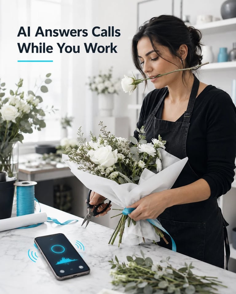 Blog image illustrating ai answers calls while you work for digital marketing.